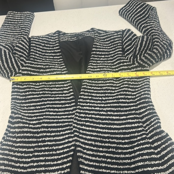 Theory Purposeful Stripe Yaisa Z Jacket Open Front Blazer Black White Women S - Picture 5 of 17